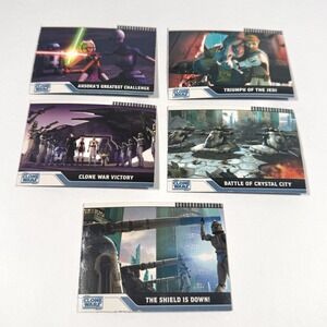 Star Wars Clone Wars Card Lot Topps 2008 Ahsoka Yoda Obi Wan 5 Cards